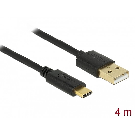 Delock USB 2.0 kábel A-típusú a Type-C 4 m (83669)