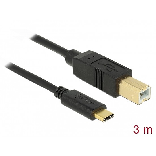 Delock USB 2.0 kábel Type-C a B-típusú 3 m (83666)