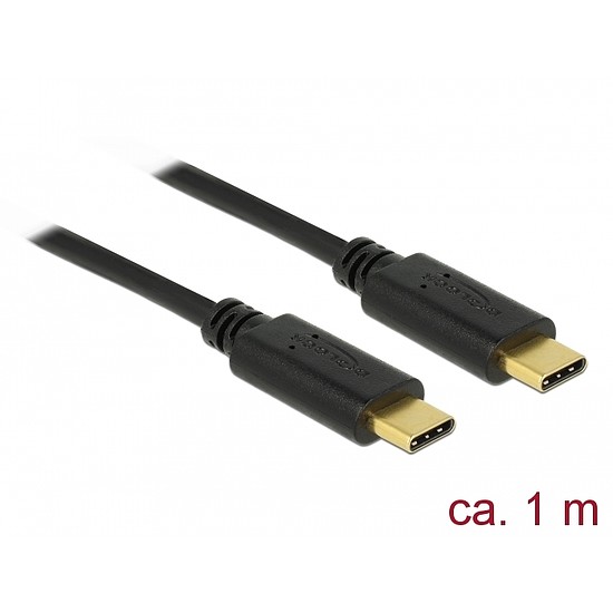 Delock USB 2.0 kábel Type-C a Type-C 1 m 5 A E-Marker (83323)