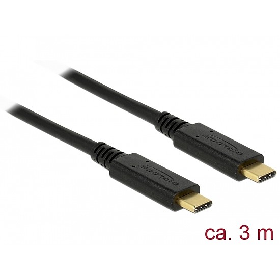 Delock USB 2.0 kábel Type-C a Type-C 3 m PD 5 A E-Marker (83325)