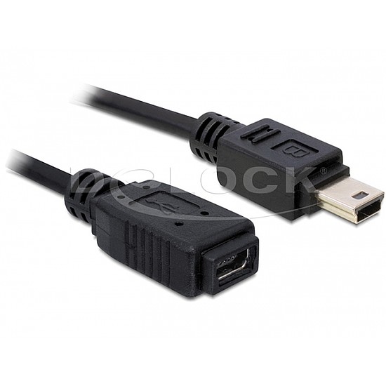 Delock USB 2.0 mini-B hosszabbító kábel, apa-anya 1m (82667)