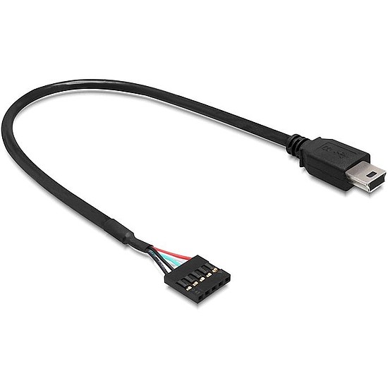 Delock USB 2.0 pin fejes anya > USB mini apa kábel, 30 cm (83170)