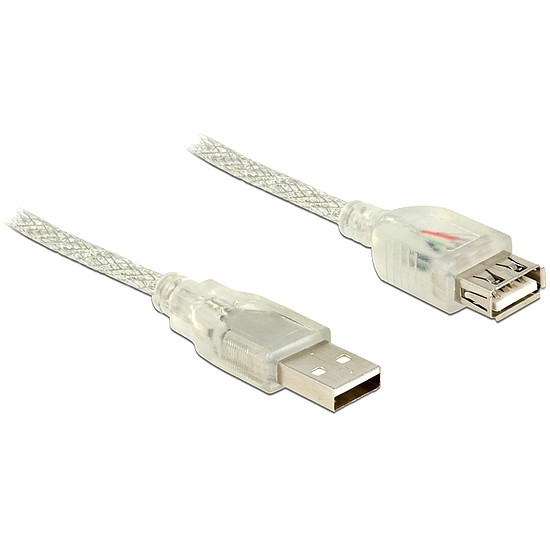 Delock USB 2.0-s bővítőkábel A-típusú csatlakozódugóval > USB 2.0-s, A-típusú csatlakozóhüvellyel, 1 (83882)