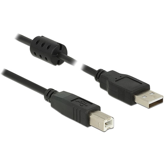 Delock USB 2.0-s kábel A-típusú csatlakozódugóval > USB 2.0-s, B-típusú csatlakozódugóval, 0,5 m, fe (84894)