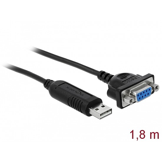 Delock USB 2.0 soros RS-232 adapterhez kompakt soros konnektor házzal (66281)