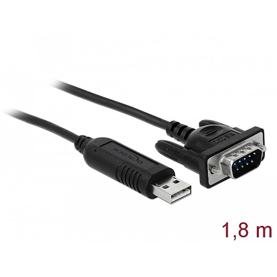 Delock USB 2.0 soros RS-232 adapterhez kompakt soros konnektor házzal (66282)