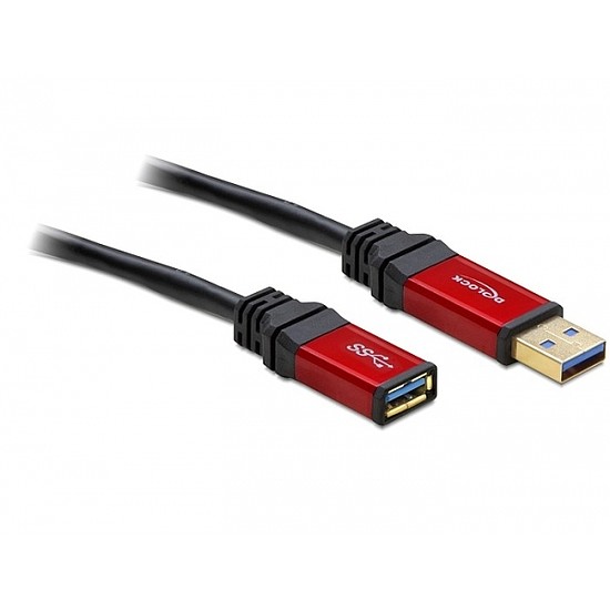 Delock USB 3.0-A apa / anya hosszabbító prémium kábel, 2 m (82753)