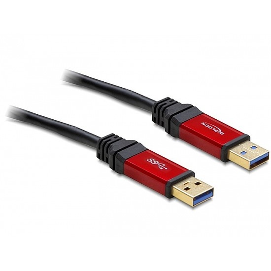 Delock USB 3.0-A apa / apa kábel, 2 m prémium kábel (82745)