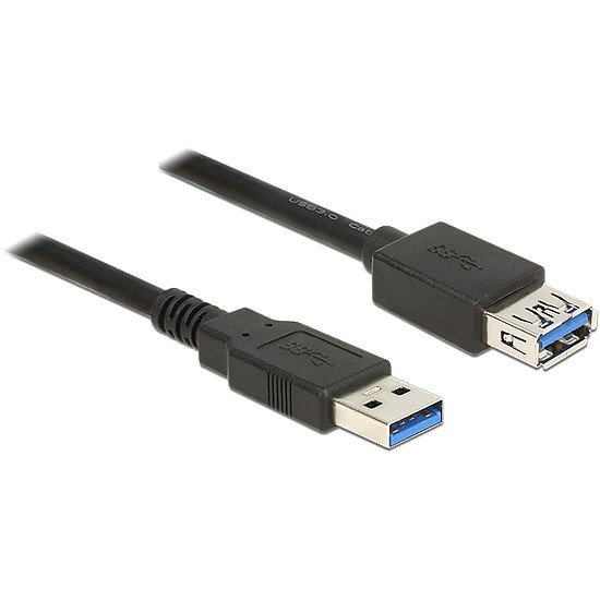 Delock USB 3.0-s bovítokábel A-típusú csatlakozódugóval > USB 3.0-s, A-típusú csatlakozóhüvellyel, 0 (85053)