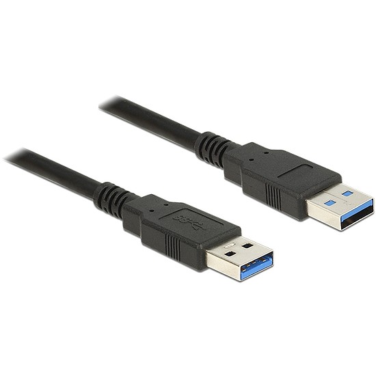 Delock USB 3.0-s kábel A-típusú csatlakozódugóval > USB 3.0-s, A-típusú csatlakozódugóval, 0,5 m, fe (85059)