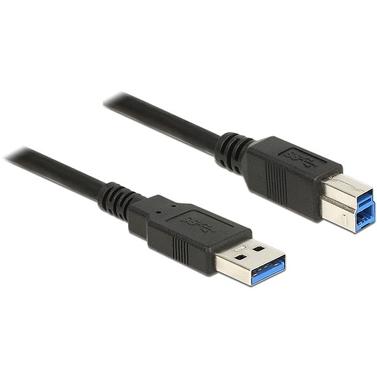 Delock USB 3.0-s kábel A-típusú csatlakozódugóval > USB 3.0-s, B-típusú csatlakozódugóval, 0,5 m, fe (85065)