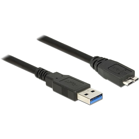 Delock USB 3.0-s kábel A-típusú csatlakozódugóval > USB 3.0-s, Micro-B-típusú csatlakozódugóval, 0,5 (85071)