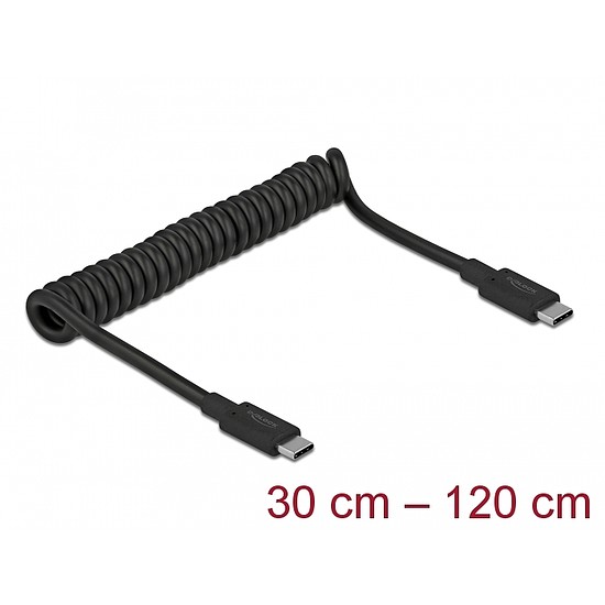 Delock USB 3.1 Gen 2 csavart kábel C-típusú apa - C-típusú apa csatlakozóval PD 3 A E-Marker (85350)