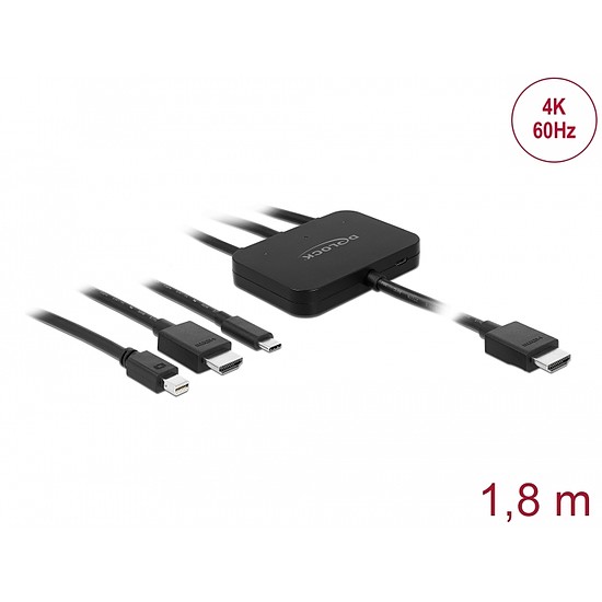 Delock USB-C , HDMI vagy mini DisplayPort 4K HDMI 1,8 m adapterkábelhez (85830)