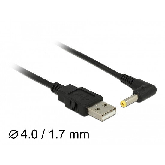 Delock USB tápkábel > DC 4,0 x 1,7 mm apa 90 1,5 m hosszú (85544)