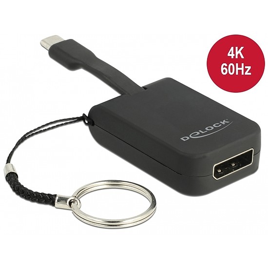 Delock USB Type-C adapter DisplayPort-hoz (DP Alt Mode) 4K 60 Hz - kulcstartón (63940)