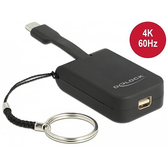 Delock USB Type-C adapter mini DisplayPort-hoz (DP Alt Mode) 4K 60 Hz - kulcstartón (63939)