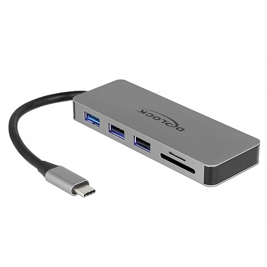 Delock USB Type-C dokkoló állomás mobil eszközökhöz 4K - HDMI / Hub / SD / PD 2.0 (87743)