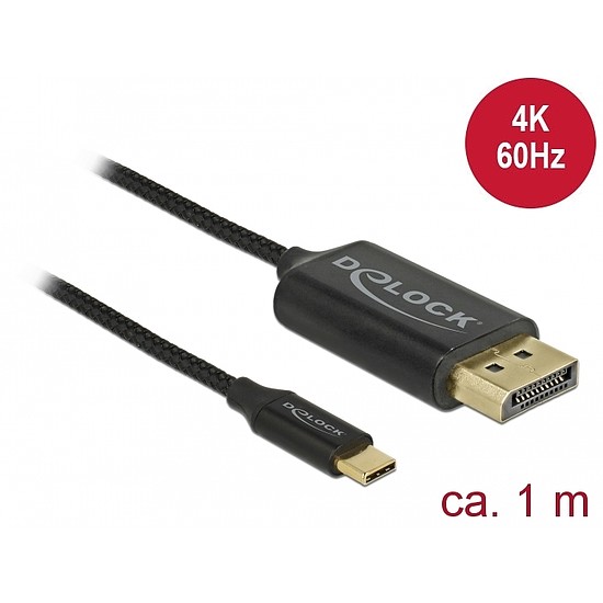 Delock USB Type-C koax kábel DisplayPort-hoz (DP Alt Mode) 4K 60 Hz 1 m (83709)