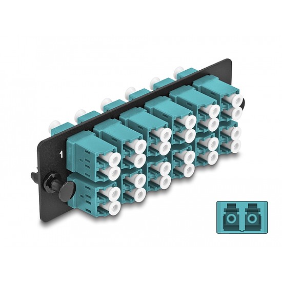 Delock Üvegszálas adapter panel LC Duplex OM4 12 port víz színű (66933)