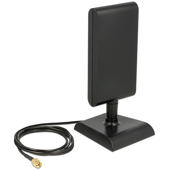 Delock WLAN 802.11 ac/a/h/b/g/n antenna RP-SMA-dugó 2-4 dBi irányítatlan, mágneses talppal és csatla (89590)