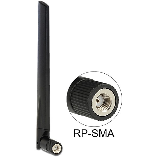 Delock WLAN 802.11 ac/a/h/b/g/n RP-SMA Antenna 3 ~ 5 dBi Omnidirectional Joint (88898)