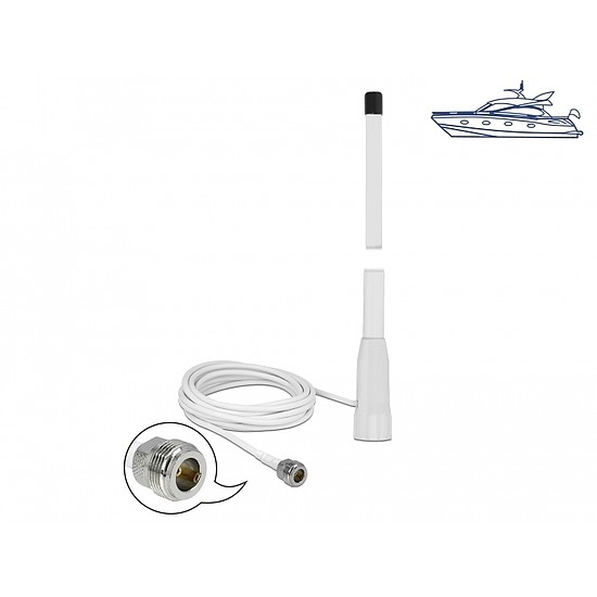 Delock WLAN 802.11 b/g/n Marina Antenna N anya 10 dBi 110,5 cm rögzített kötetlen irányú kapcsolódó (12576)