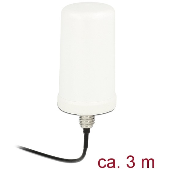 Delock WLAN Antenna RP-SMA 802.11 ac/a/h/b/g/n 0 dBi 3 m ULA100 egyirányű, fehér, kültéri (89449)