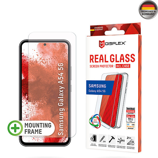 Displex - Prémium [Csomag] Real Glass + tok - Samsung Galaxy A54 - Átlátszó