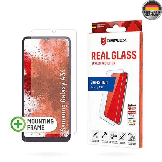 Displex - Premium Real Glass 2D - Samsung Galaxy A34 5G - Átlátszó