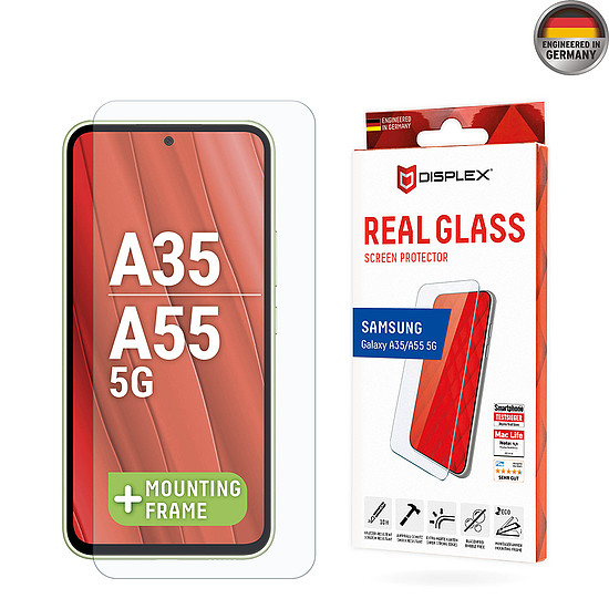 Displex - Premium Real Glass 2D - Samsung Galaxy A35 5G / A55 5G / M35 - átlátszó (KF2324360)