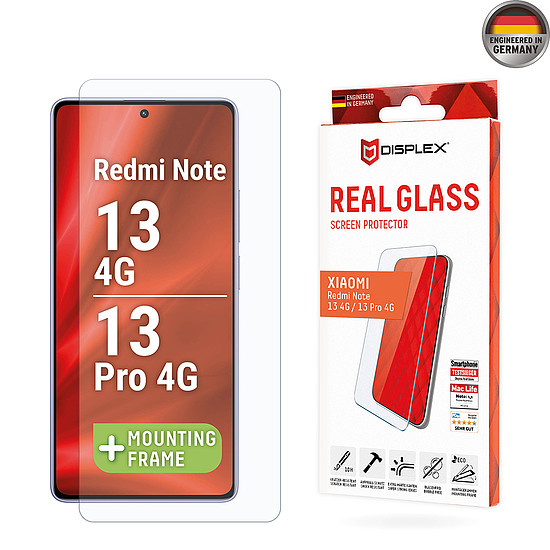 Displex - Premium Real Glass 2D - Xiaomi Redmi Note 13 4G / Note 13 Pro 4G / Poco M6 Pro 4G - Átlátszó