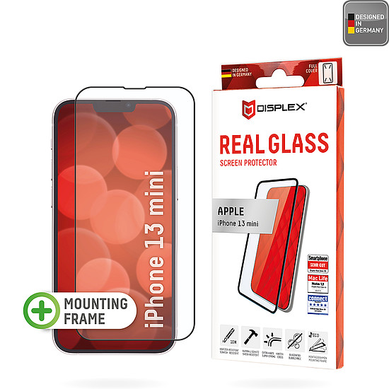 Displex - Premium Real Glass Full Cover - iPhone 13 mini - Fekete