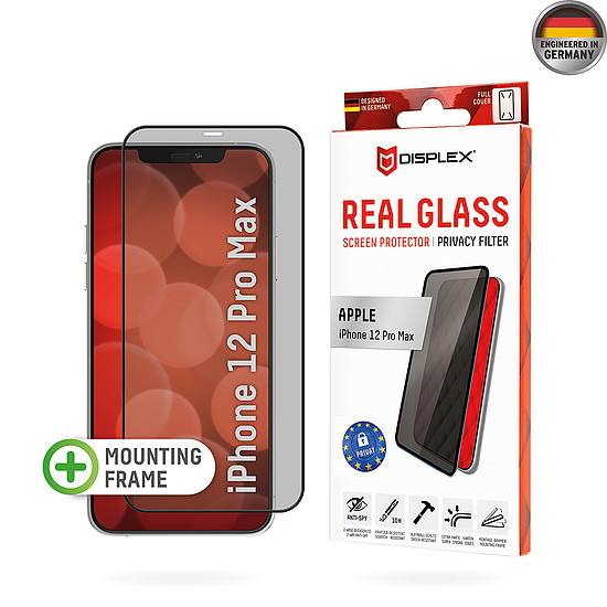 Displex - Premium Real Glass Privacy teljes borítás - iPhone 12 Pro Max - fekete (KF2324273)