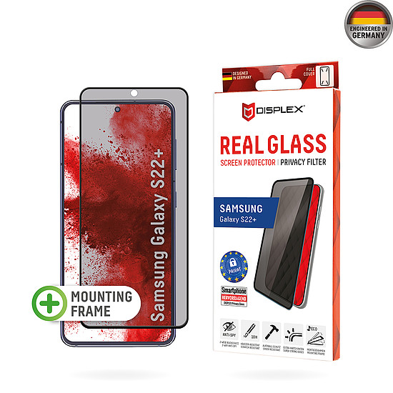 Displex - Premium Real Glass Privacy teljes borítás - Samsung Galaxy S22 Plus 5G - fekete