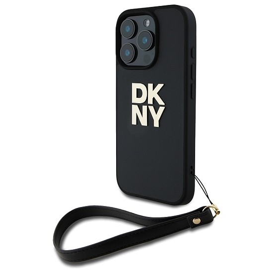 DKNY csuklópánt Stock logó iPhone 16 Pro Max tok - fekete