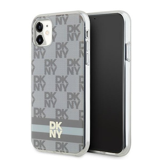 DKNY IML Checkered Mono Pattern Pattern & Printed Stripes MagSafe tok iPhone 11 / Xr telefonhoz - bézs