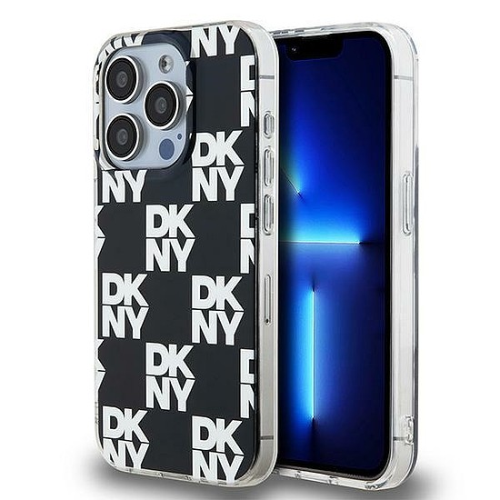 DKNY IML Checkered Mono Pattern tok iPhone 15 Pro Max készülékhez - fekete