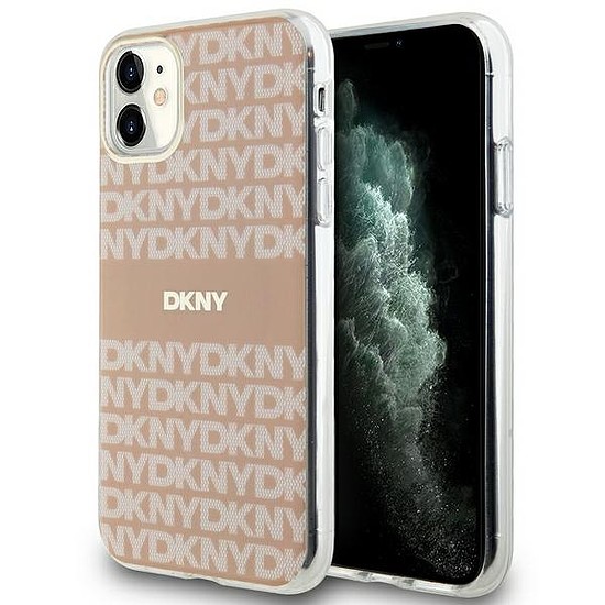 DKNY IML Mono & Stripe MagSafe tok iPhone 11 / Xr telefonhoz - rózsaszín