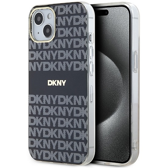 DKNY IML Mono & Stripe MagSafe tok iPhone 15 Plus / 14 Plus telefonhoz - fekete