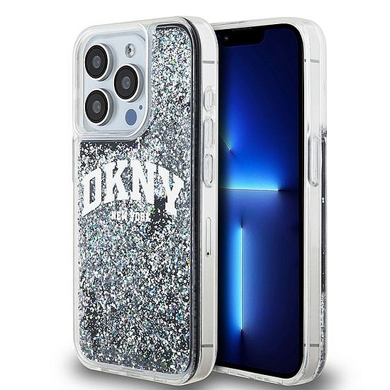 DKNY Liquid Glitter Big Logó iPhone 14 Pro tok - fekete