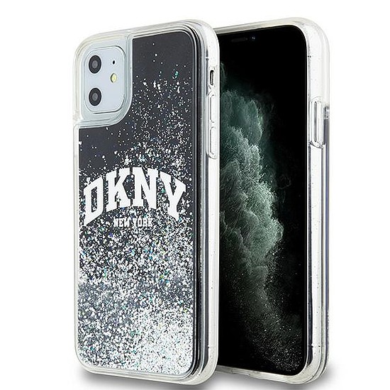 DKNY Liquid Glitter Big Logo tok iPhone 11 / Xr telefonhoz - fekete