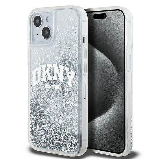 DKNY Liquid Glitter Big Logo tok iPhone 15 / 14 / 13-hoz - fehér