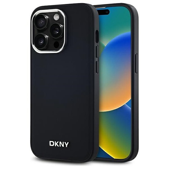 DKNY sima logós MagSafe iPhone 14 Pro tok - fekete