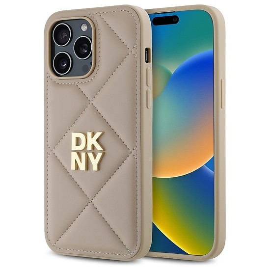 DKNY steppelt Stack logó iPhone 14 Pro Max tok - bézs