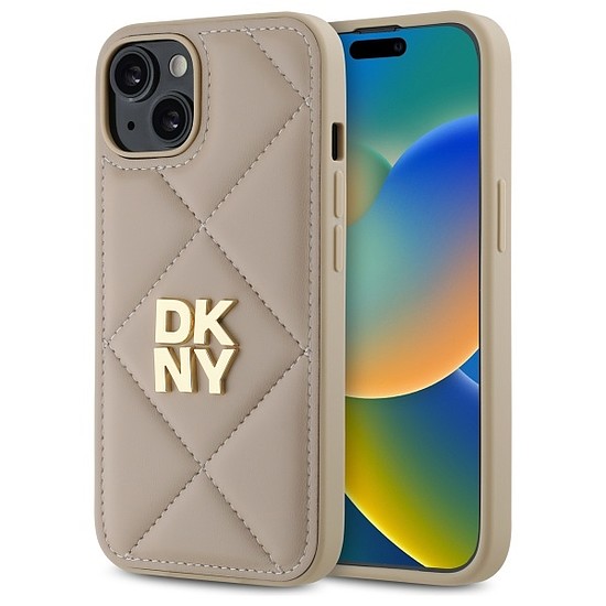 DKNY steppelt Stack logó iPhone 14 tok - bézs