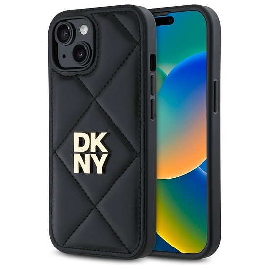 DKNY Steppelt Stack Logó iPhone 15 tok - fekete