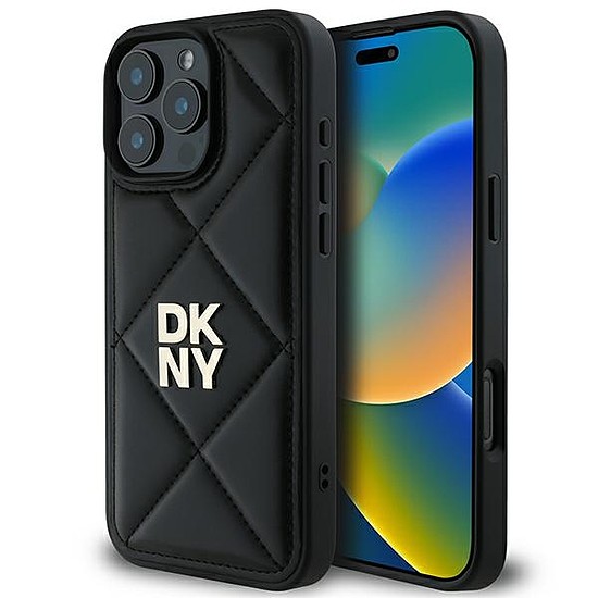 DKNY steppelt Stack logó iPhone 16 Pro Max tok - fekete