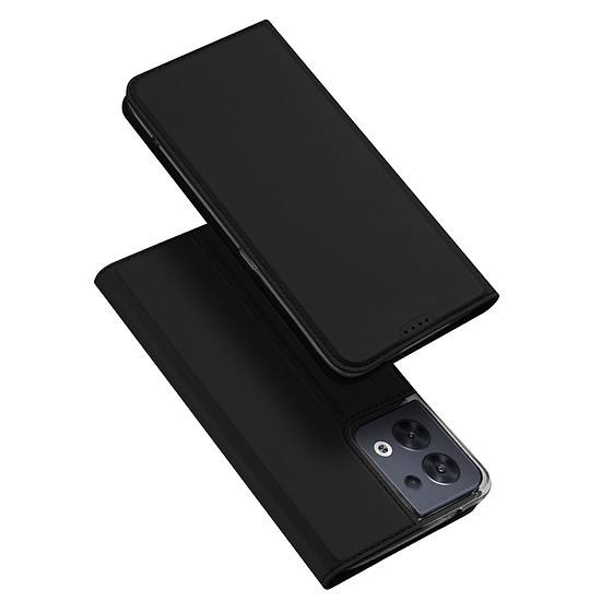 Dux Ducis Skin Pro tok Oppo Reno 8 flip cover kártyapénztárca állványhoz fekete