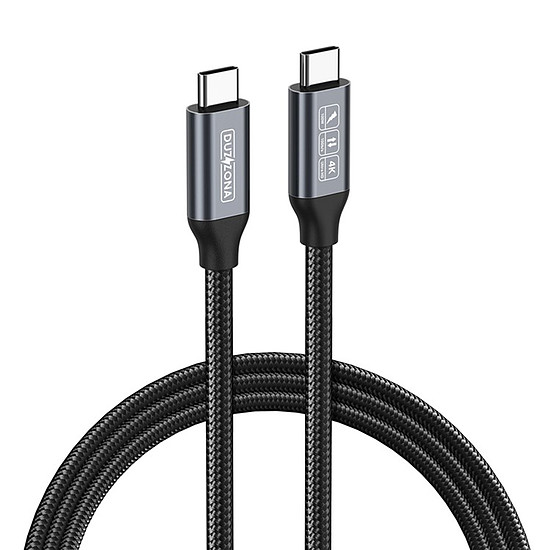 Duzzona - Adatkábel (A9) - USB-C - USB-C, 100 W, 1 m - Szürke